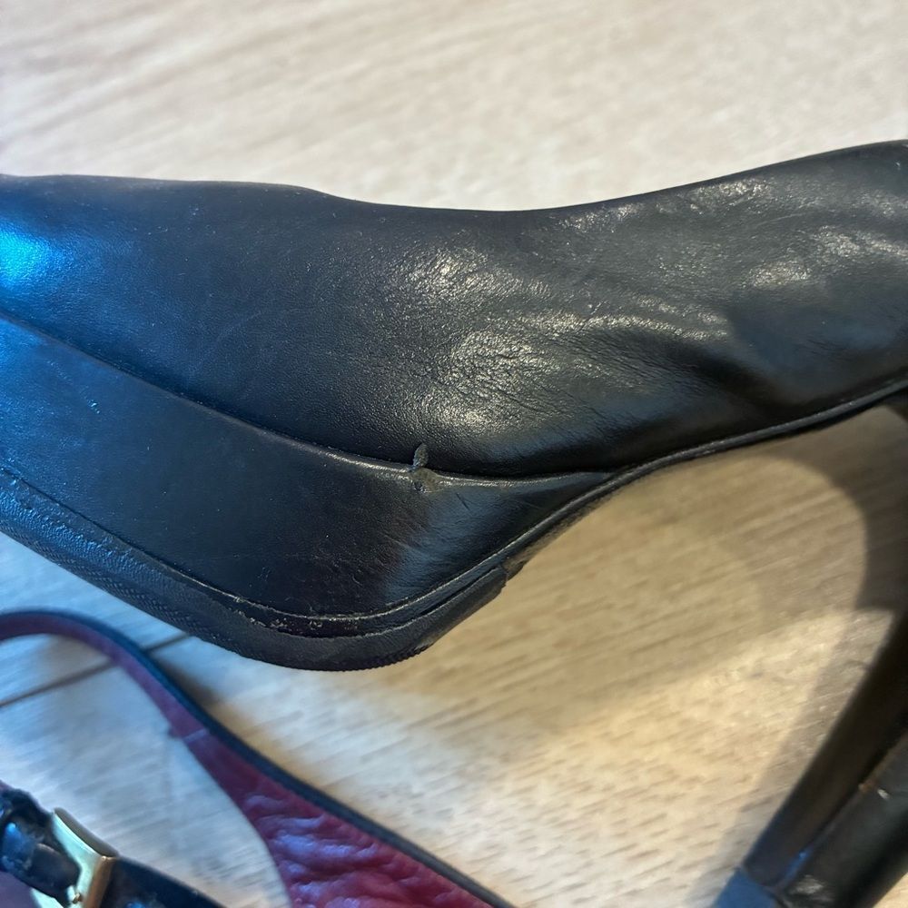 Prada Vintage Leather Women’s Slingback Platform Pumps Heels Black Size 39/9 US - Picture 3 of 12